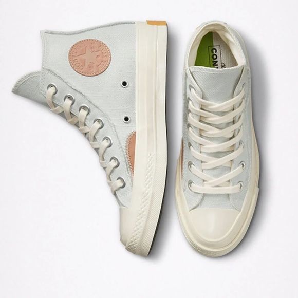 Converse Shoes - NEW Converse Chuck 70 Hi Soothing Craft Canvas Sneakers in light silver